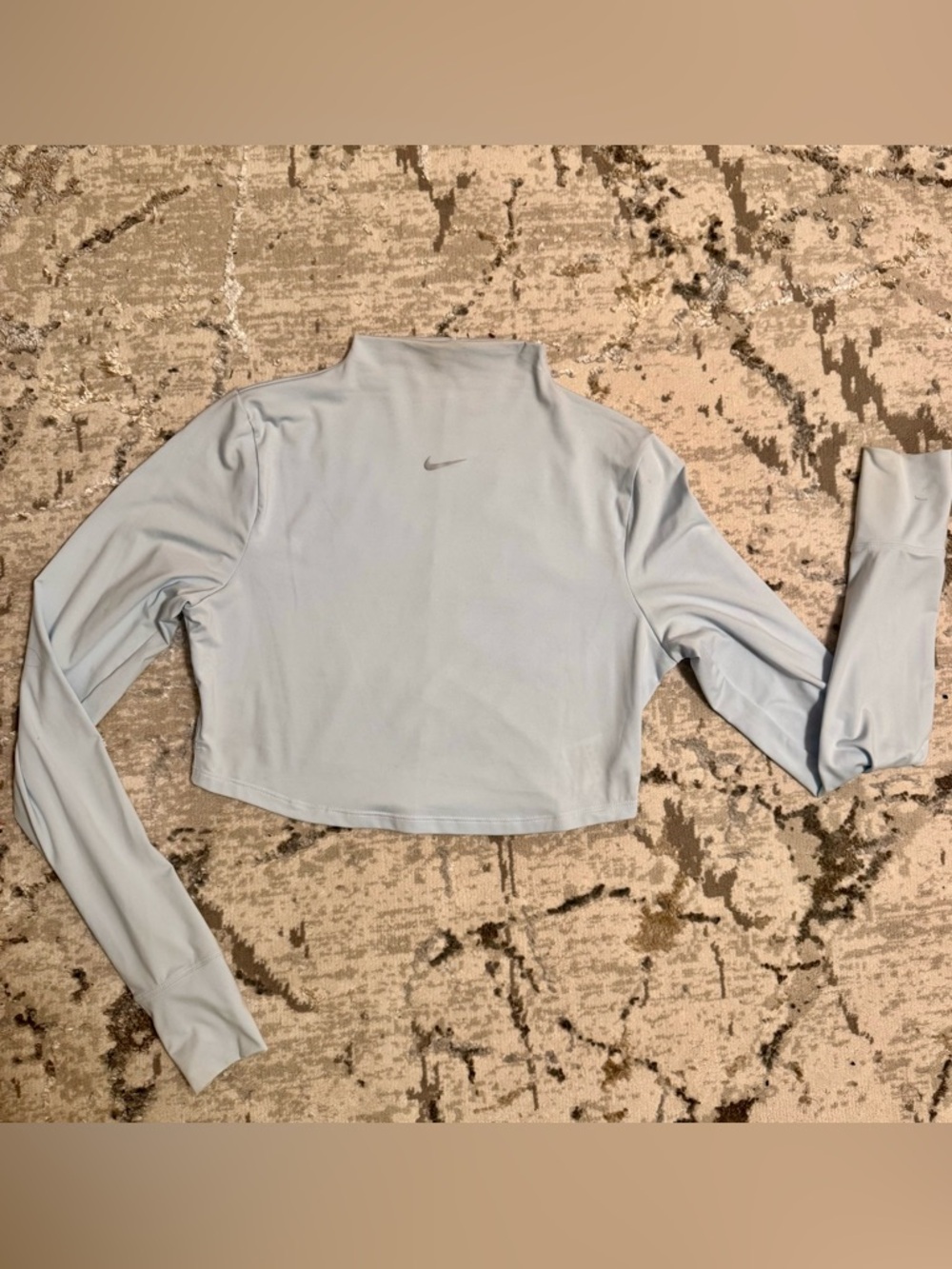 Nike One Luxe Light Blue Cropped Long-Sleeve Top- Women’s Large